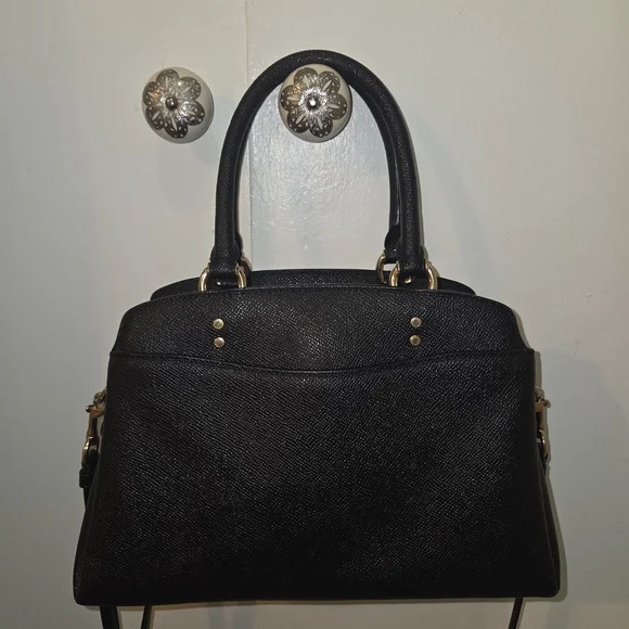 Coach Black Leather Mini Lillie Carryall - Picture 2 of 7